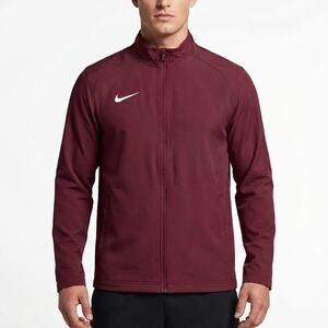 NIKE Dri-FIT Dry Team Woven Windbreaker Jacket Full Zip Mock Neck Maroon Mens L